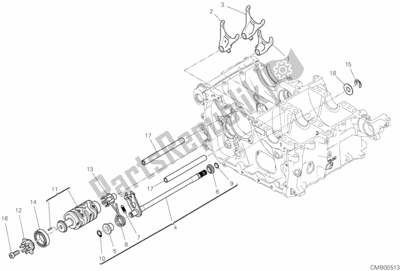 All parts for the Shift Cam - Fork of the Ducati Superbike Superleggera V4 USA 998 2020